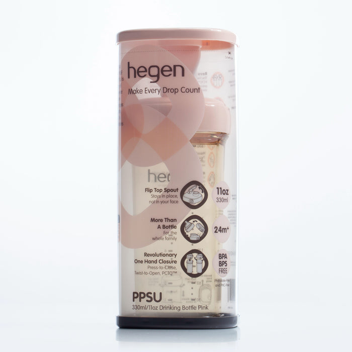 Hegen PCTO 330ml Drinking Bottle PPSU Pink